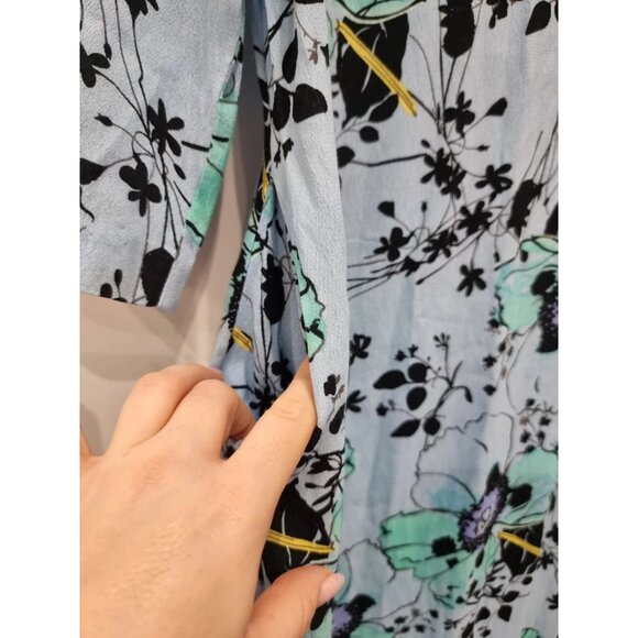 Wishbone light blue/multicolor floral print midi dress with pockets size 10 - Picture 4 of 8
